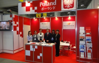 Members at the Polish booth